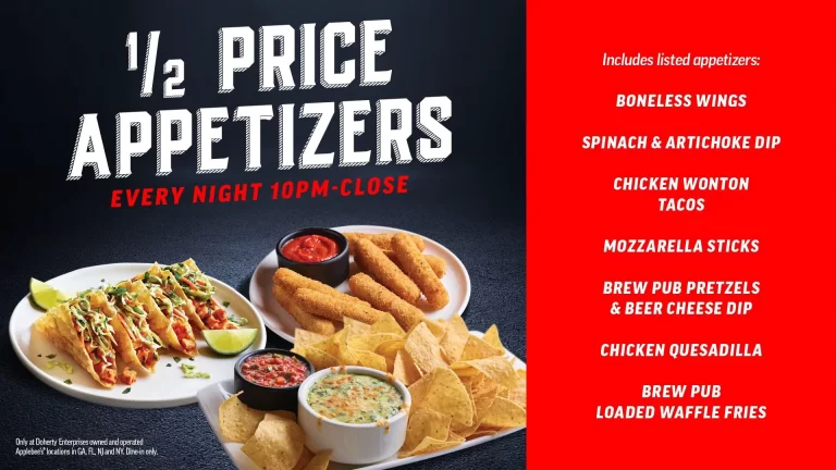 Applebee's Half Price Appetizers Menu