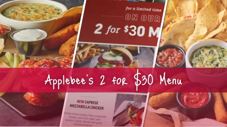 Applebee's 2 For $30 Menu